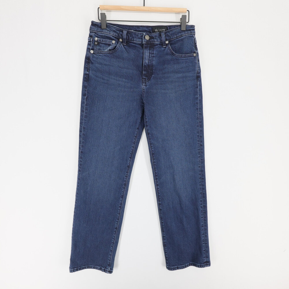 AG Adriano Goldschmied Brinley Jeans Womens 27 Blue Mid Rise Straight Leg Dark